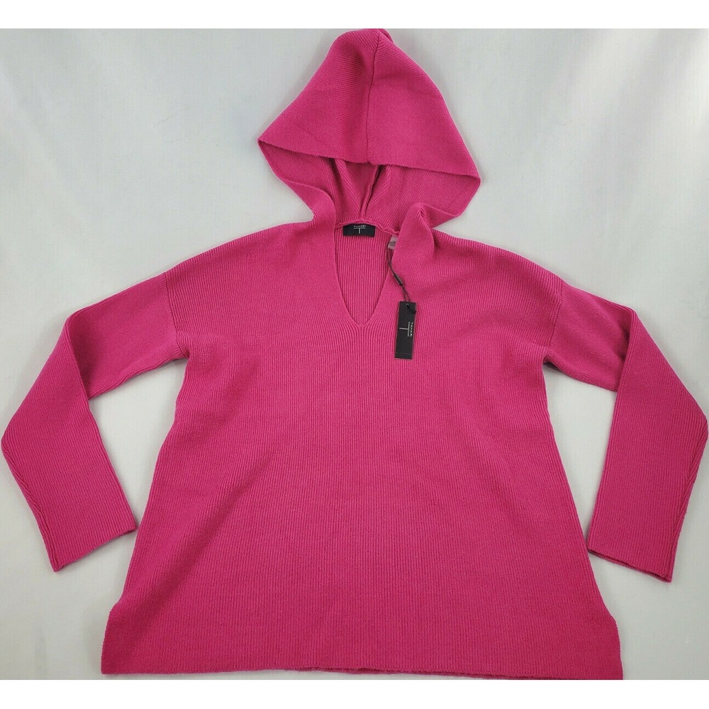 Tahari women sweater hoodie TH15314 241597 vivid ruchsia pink sz S $98